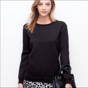 Ann Taylor Black Zip Back Knit